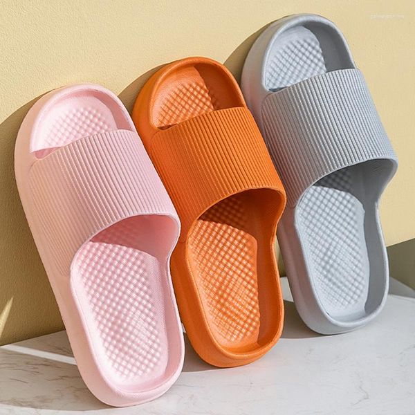 Slippers EVA Thick Platform Bathroom Home Women Fashion Soft Sole Indoor Slides Men Sandals 2022 Summer Non-slip Flip Flops