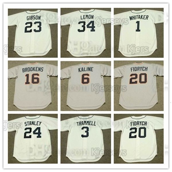 Glanik1 Vintage Detroit Jerseys 4 Aurelio Rodriguez 7 TOM MUSIMER 8 RON LEFLORE 20 Mark Fidrych 45 Cecil Fielder 47 Jersey de beisebol ACK Morris 6 Al