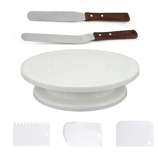 Moldões de cozimento Bolo Turnatable Stand Decoração Acessórios para molde Diy Rotativo Antiskídeo Tabela redonda Ferramentas de cozinha 220919