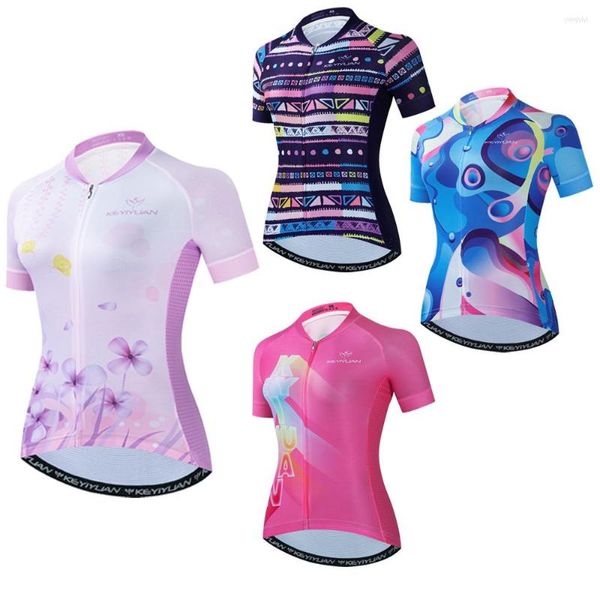 Jackets de corrida 2022 Manga curta Jersey Jersey Ladies Summer Roupos Roupas de roupas de menina