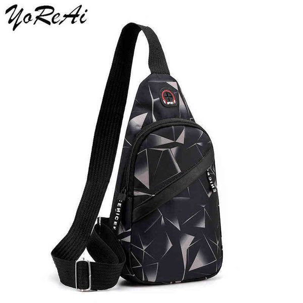 Yorai Uomo Donna Marsupi in nylon Borsa a tracolla Borsa a tracolla Sport all'aria aperta Ciclismo Spalla Petto Picnic giornaliero Canvas Messenger Pack J220705