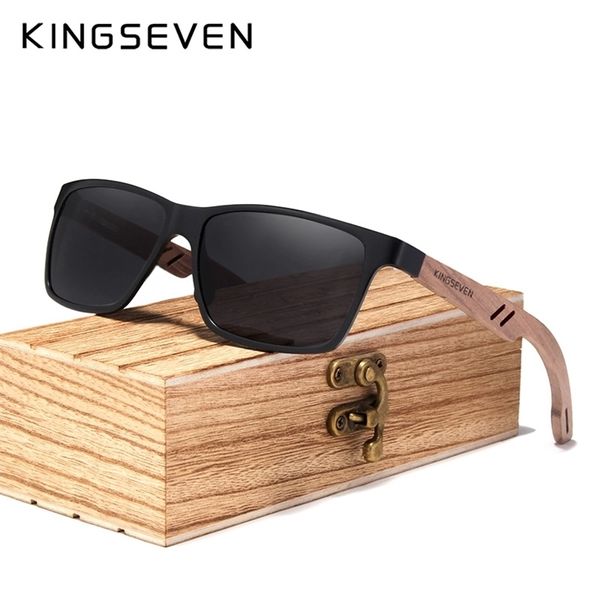 Sonnenbrille KINGSEVEN Marke TR90Natural Walnuss Holz Männer Frauen Polarisierte UV400 Objektiv Retro Brille Verstärkte Scharnier Brillen 220920