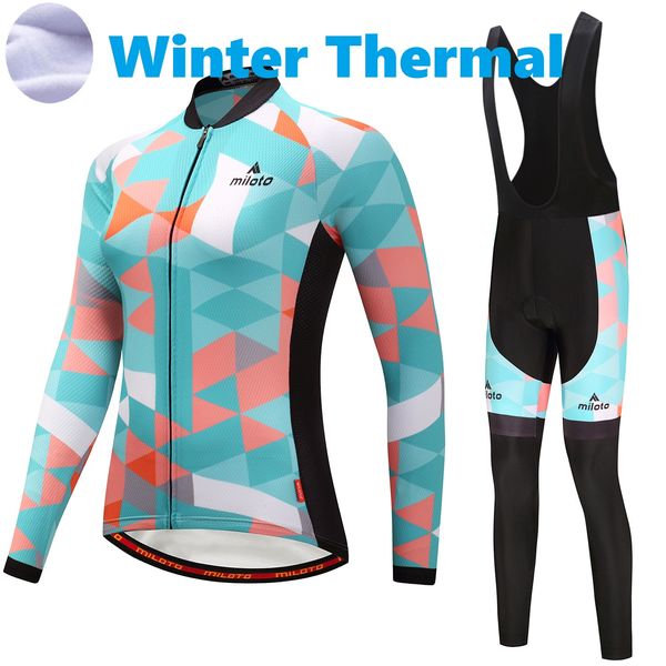 2024 Pro Women Space Blue Winter Cycling Jersey Set Mountaive Mountaive Bike Clowing Clothing Heathable MTB -одежда для велосипедной одежды носит костюм B17