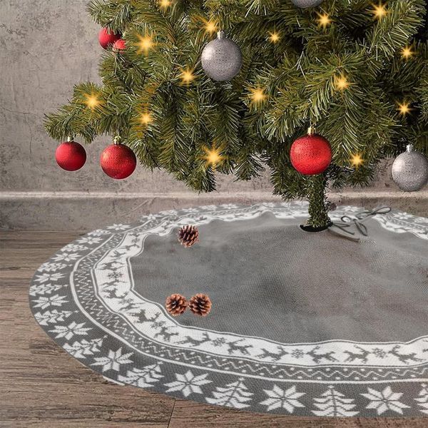 Decorazioni natalizie Gonna per albero Elk Stampa floreale Grembiule decorativo Ornamento Decorazione di festival per negozi di casa