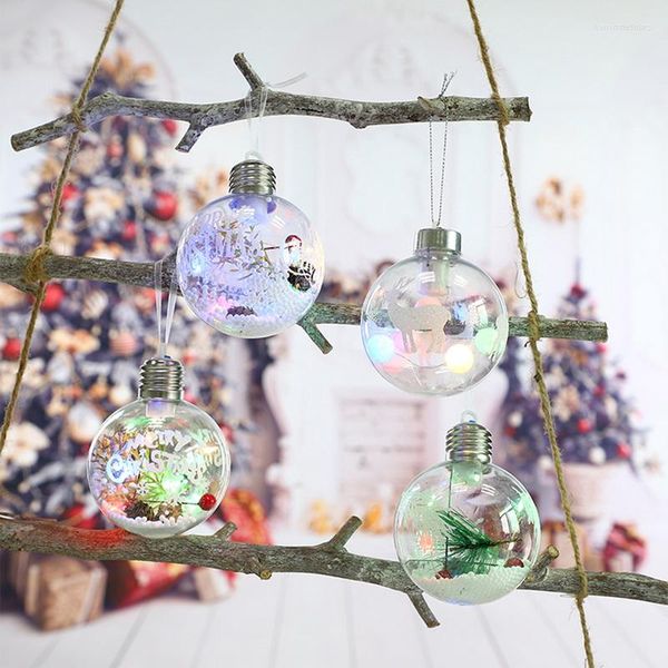 Party Dekoration Licht Ball Santa Claus Weihnachten Ornamente Kugeln LED Lampen Lichter Pandent Baum Dekorationen Für Zuhause 2023 Jahr geschenk