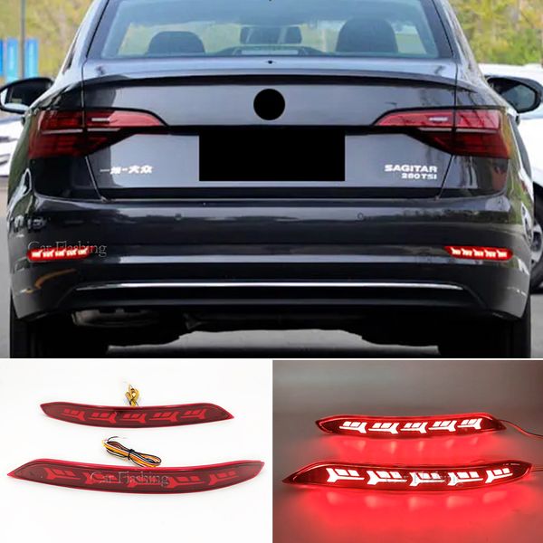 2 pçs led luzes refletor amortecedor traseiro para volkswagen sagitar mk7 2019 2020 2021 2022 cauda do carro condução freio turn signal light