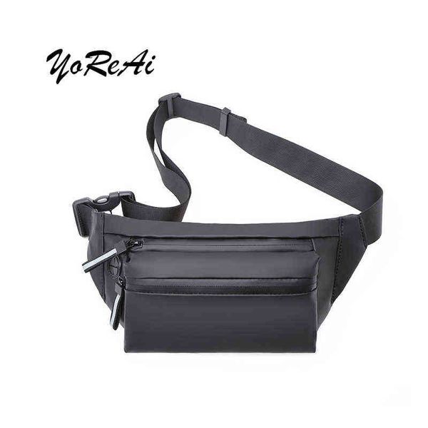 Bolsas de cinto de sacos sólidos de Yorai Pacote de cintura comercial Anti -roubo portátil Bolsa masculina com fone de ouvido Bolsa Crossbody Bolsa J220705