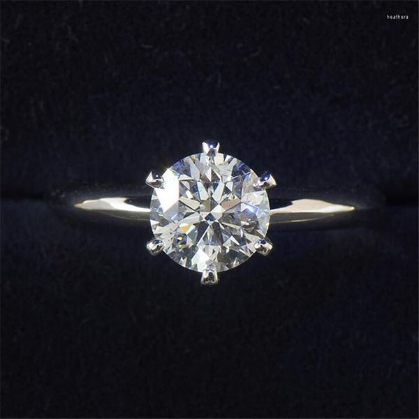 Cluster Ringe Solitaire Versprechen für Frauen Echtes Weißes Gold Gefüllt 1ct Sona Cz Weibliche Ehering Ring Verlobung Schmuck Geschenk