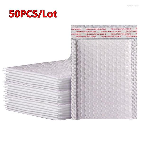 Hediye sargısı 50pcs/lot beyaz köpük zarf torbaları Kendi mühürlü postalar balonlu posta çanta paketleri ile yastıklı zarflar