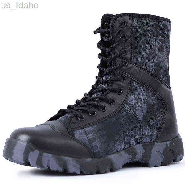 Ботинки мужские в стиле милитари для полевых тренировок Combat 2021 Outdoor Breathable on Foot Hiking Boot Man Soft Desert Botas Hombre L220920