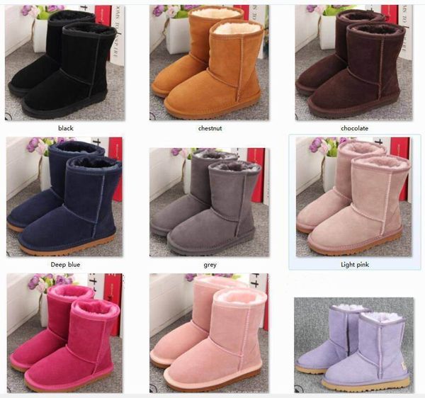 2022 jungen und Mädchen Schnee Stiefel Stil Kinder Baby Wasserdichte Slip-on Kinder Winter Kuh Leder Stiefel Marke WEIHNACHTEN