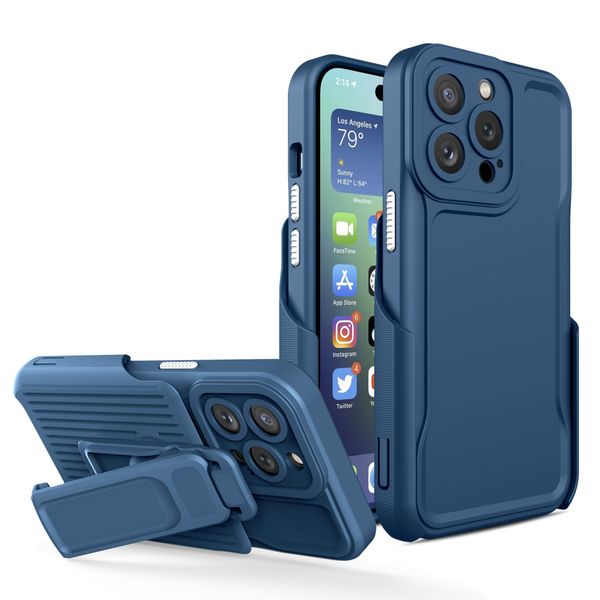 Drop Protection Hybrid Belt Clip Clip Cashstand Case per l'iPhone 14 Pro Max 13 12 11 Stand Stand Stand per telefono Cover Fund Fund