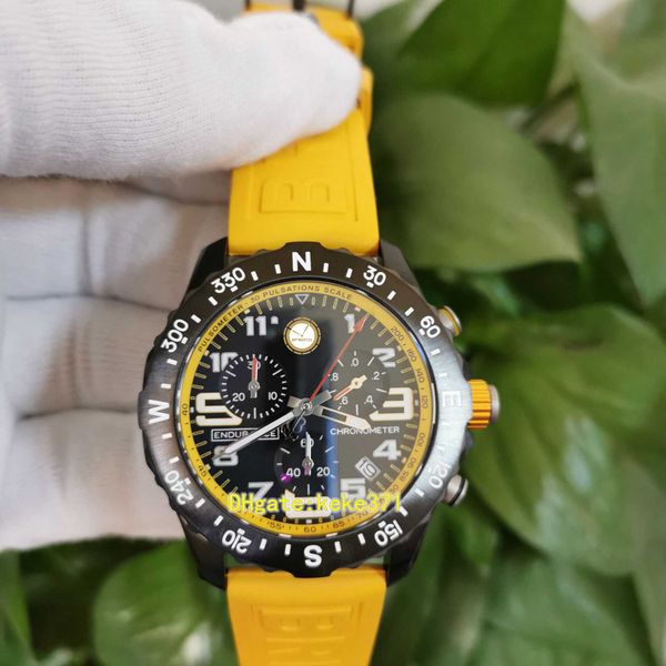 Orologi da uomo Fashion Perfect Quality Orologi da polso X82310A41B1S1 44mm Speed Stainless cinturino in caucciù naturale quadrante giallo ETA VK cronografo al quarzo orologi da uomo funzionanti