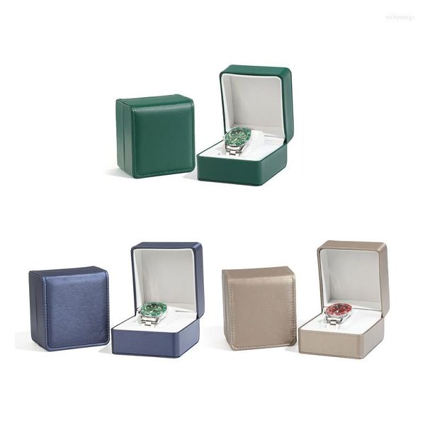 Scatole per orologi Confezione regalo singola con custodia per slot per display per gioielli in pelle PU cuscino