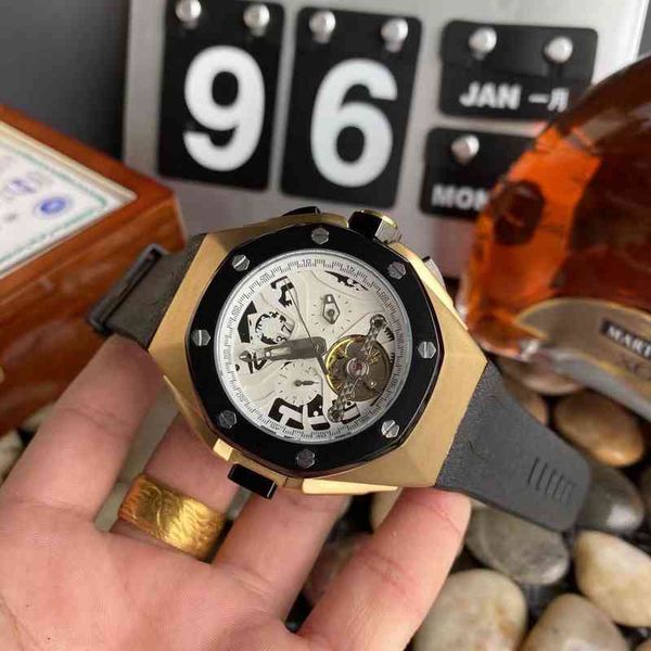 Дизайнерские мужские часы Роскошные часы Роскошные часы для мужчин Механические часы Копия белого циферблата с турбийоном Швейцарский бренд Спортивные наручные часы S11N