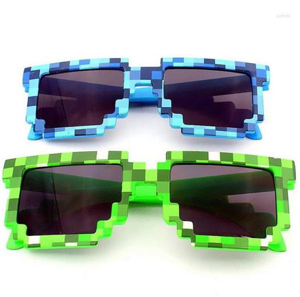 Máscaras de festa Cartoon Pixel Glasses novidade mosaico cosplay brinquedo Sungalses Fashion Children Boys Presente Presente