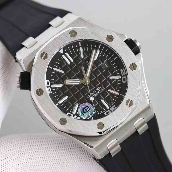 Luxusuhr für Herren, mechanische Uhren, vollautomatisch, Jf 15400, Silikon-Stahlband, Business-Armbanduhr der Schweizer Marke, Sportarmbanduhr