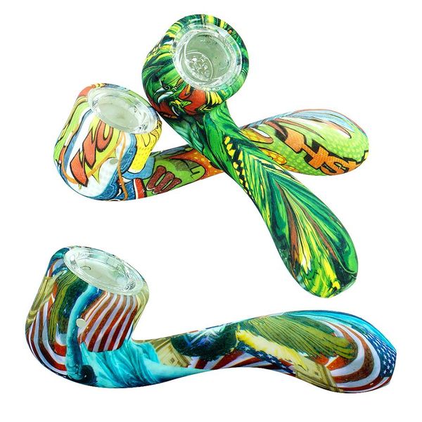 pipa in vetro accessorio per fumo tabacco bagliore nei tubi scuri Color Ultimate bubbler bong dab rig