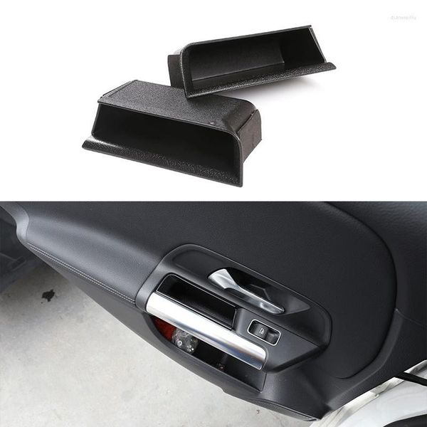 Organizador de carros 2pcs ABS Caixa de armazenamento da porta traseira preta para - B Glb Classe W247 X247 2022 Acessórios de interiores