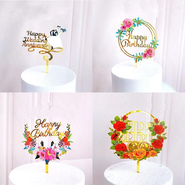 Forniture festive Creativo Lettera in acrilico Cake Topper Matrimonio/Compleanno/Festa della mamma Strumenti di decorazione Dessert per regali per bambini
