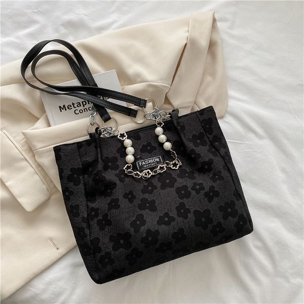 HBP Женская сумка большая вместительная сумка женская мода через плечо кошельки простая сумка с жемчужным кольцом черная, синяя сумки холщовые сумки