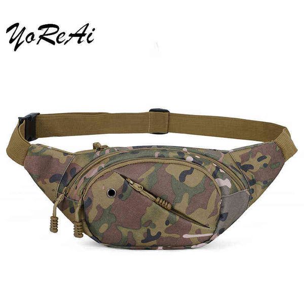 Bolsa de cintura masculina de Yorai Bolsas de camuflagem do ex￩rcito Pacote de mensagens ￠ prova d'￡gua Pacote de ombro port￡til J220705