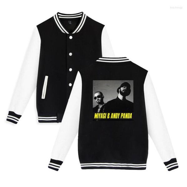 Jackets masculinos Hajime masculino Miyagi Andy Panda Zip Up Baseball Jacket Men Bomber Streetwear Hip Hop Harajuku Uniforme casual