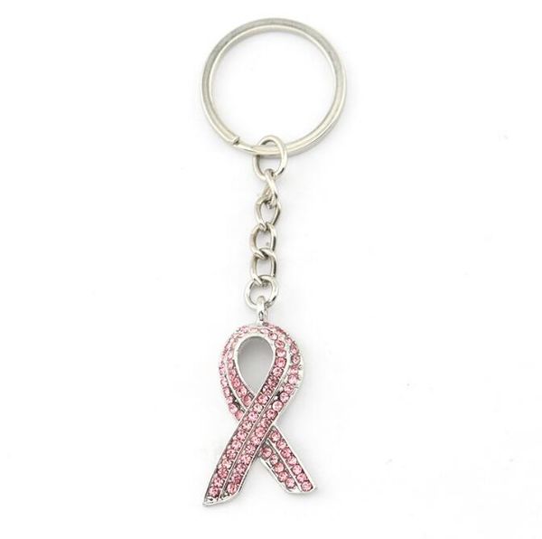 Розовая ленточная лента для ключей, ухаживающих за знакомым рекламой рекламы рака молочной железы
