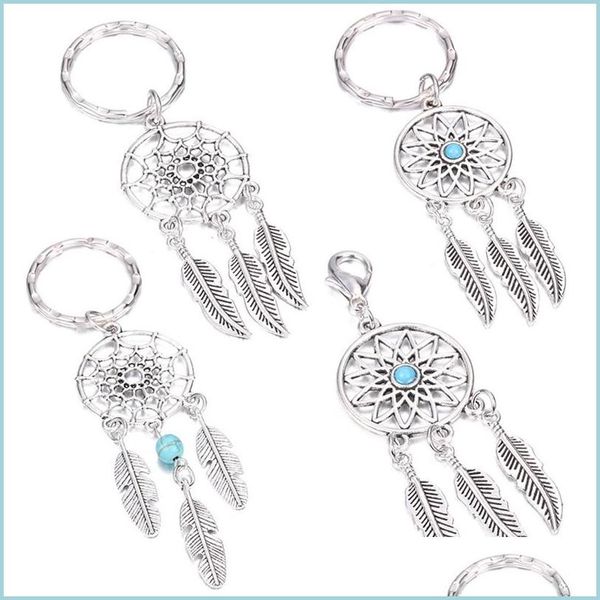 Charms Mini Car Keyring Dreamde Dream Catcher Charm Home Decor Cheechain Пехо -ювелирные украшения -ювелирные изделия клавиши Dreamcatcher подвесная стена настенная настенная настенная настенная