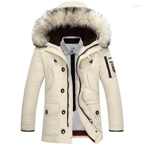 Männer Trenchcoats Männer 2022 Casual Marke Weiße Ente Unten Jacke Männer Winter Warme Lange Dicke Männliche Mantel Faux Pelz winddicht Mantel