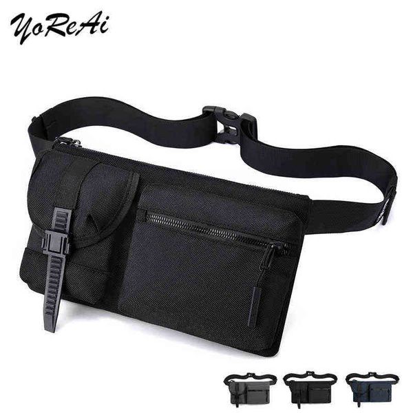 Bolsa de peito Yorai Sacos de cintura de nylon Terno de cinto Men Men Men esportes ao ar livre P￣o de bolsa de bolsa de bolsa de bolso de pocket ombro J220705