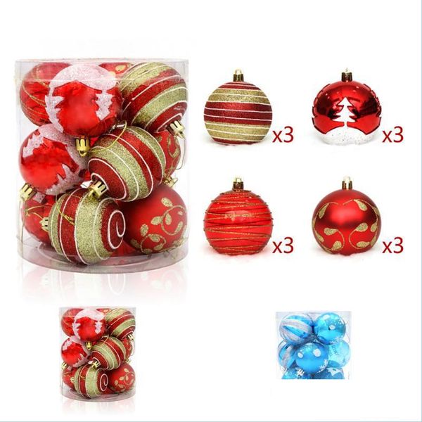 Decora￧￣o de festa 12pcs Sparkling Christmas Ball Ornament Creative Xmas Tree Decor Splesting para Garden Home Garden 2021 Drop Delt Dhgay