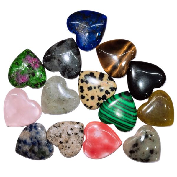 50 pezzi cristallo naturale intagliato multicolore a forma di cuore amore gemma decorazione gioielli fai da te regalo chakra guarigione reiki mestiere giocattoli divertenti senza foro