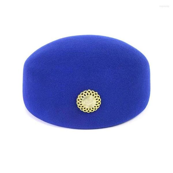 Forniture per feste Cappello berretto di alta qualità Cappello da donna Tamburo di lana Accessori per hostess d'aria Festival Guardia d'onore Danza moderna