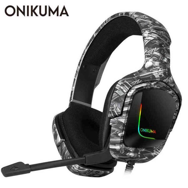 Cuffie ONIKUMA K20 Cuffie cablate con microfono Cuffie da gioco con luce RGB Cuffie con cancellazione del rumore per PS4 Cuffie Xbox One Gamer T220916