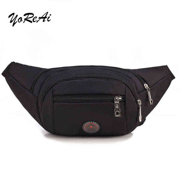 Yorai nylon imperme￡vel ex￩rcito preto cintura verde empacotamento homens homens fanny pack sacolas de chap￩u de quadril de quadril de cinto para bolsa de celular j220705