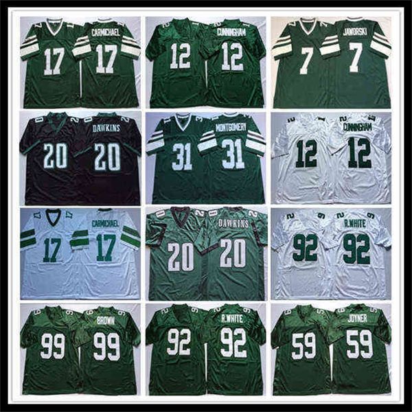 WS Amerikan Koleji Futbol Giyim NCAA Erkekler Vintage Futbol Reggie Beyaz Jersey Brian Dawkin Randall Cunningham Ron Jaworski Harold Carmichael