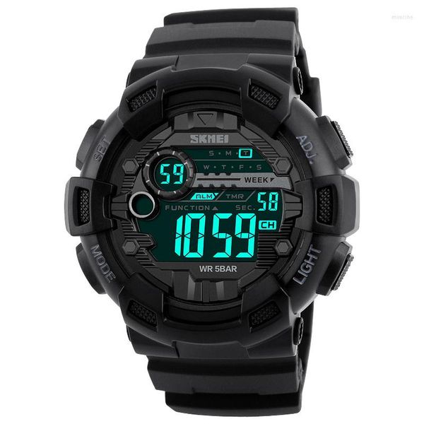 Нарученные часы Digital Sport Watch Men Alarm School School Supporting Youth Table Outdoor Водонепроницаемый двойной многофункциональный хронограф