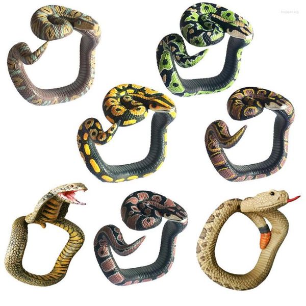 Maschere per feste 2PCS Serpente finto Novità Giocattoli Braccialetto di simulazione Spaventoso Serpente a sonagli Cobra Horror Divertente giocattolo di compleanno Scherzo Scherzo Regali