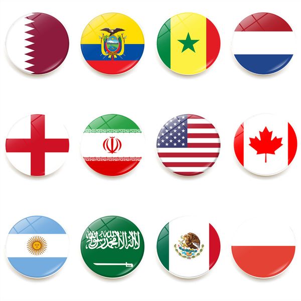 Ímãs de geladeira da Copa do Mundo Time Gems Qatar Brasil Americana Bandeira Magnética Decoração de casa