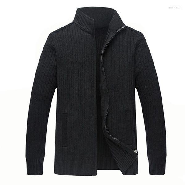 Maglioni da Uomo Inverno da Uomo in Lana Merino da Uomo Taglia Grande 4XL Cardigan da Uomo in Maglia a Mano Calda con Cerniera-Abbigliamento Casual Solido Maschile