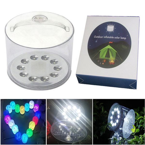 Luci solari gonfiabili portatili portatili per esterno impermeabile in campeggio Luci a LED di emergenza da giardino lampade di illuminazione trasparente