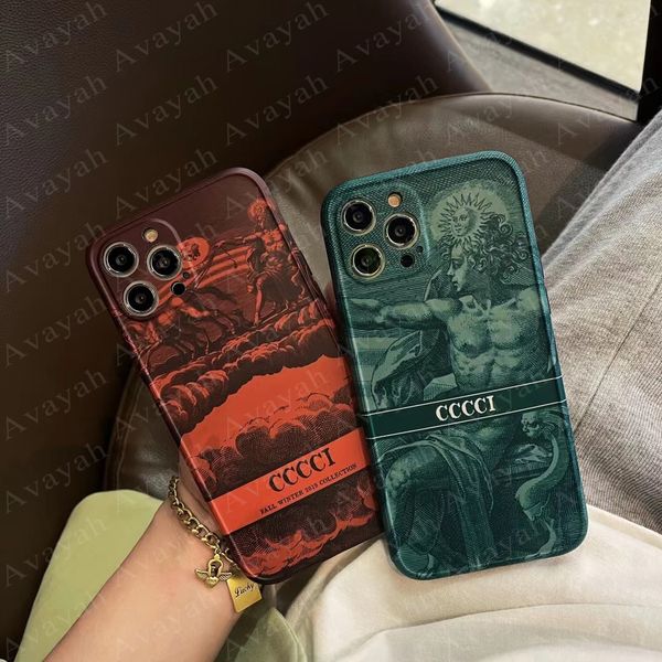 Casos de telefone de pintura retro de luxo para iPhone 12 12Pro 11 Pro x xs max xr 8 7 plus tpu fosco de prote￧￣o completa textura macia tampa anti -choque iphone12 11pro