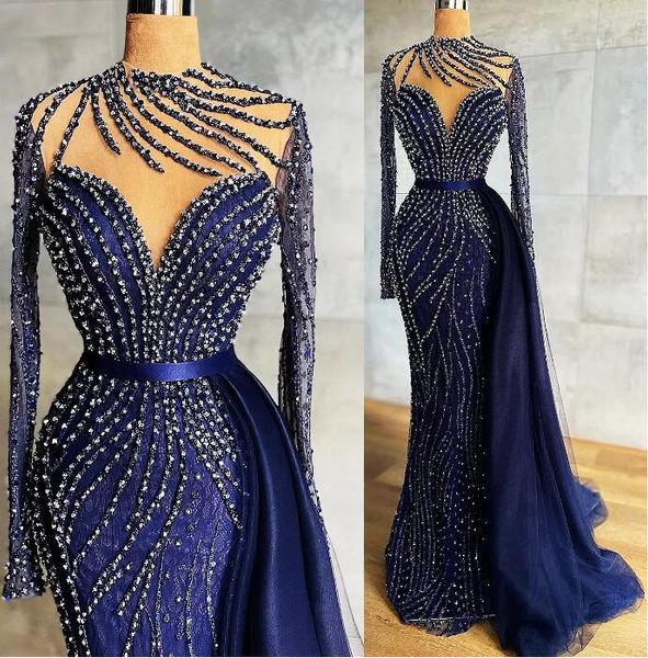 PLUS TAMANHO ASO ASO EBI EBI AZUL BULHO PROM VESTIDOS COM ATRATÁVEL DE TREM DE TREM DE TRAÇÃO LONGA MANEVA LAÇA ETAÇÃO DO EVEIRO DE RECEPTÇÃO DRESS