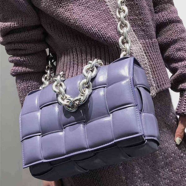 Bolsas femininas de luxo venetas couro de alta qualidade tecido feminino nuvem travesseiro treliça corrente pendurada moda