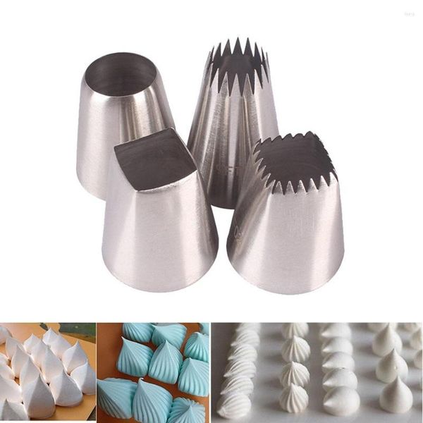 Şenlikli malzemeler diy 4pcs/set kare kek boru nozulları buzlanma krem ​​pasta fondan şekerleme dekorasyon ipuçları