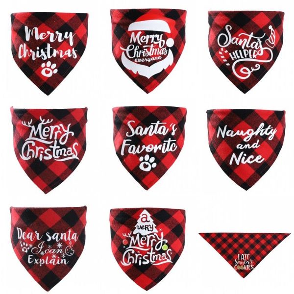 Haustier-Bandanas, kariertes Hundebekleidung, waschbares Speichelhandtuch für kleine Hunde, Chihuahua, Marry Christmas, Katzenkostüm, Zubehör für große Hunde, RRB15599