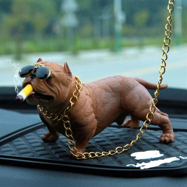 Partybevorzugung 2022 Modemarke Hundeornament Mini Bully Pitbull Auto Kopfschütteln Innendekoration