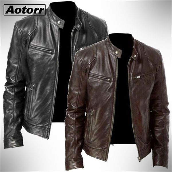 Мужские куртки Mens Fashion Leather Jackt