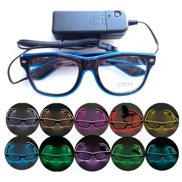 2022 LED Rave Toy LED Glasses Special Shutter Light Up Monocromome Glow Shades Eye-Wear for Party Christmas C24